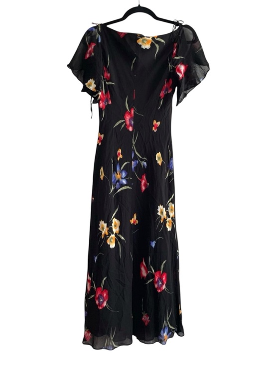 Vintage Dresses & Skirts - Y2K Floral Chiffon Midi Dress Flutter Sleeve Romantic Reformation Fairycore